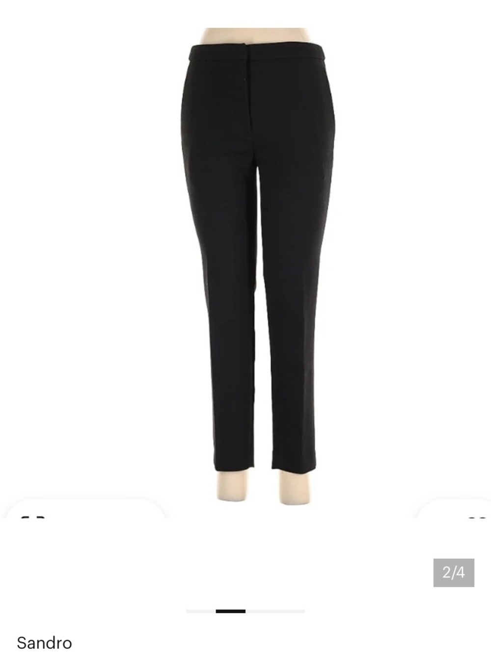 Sandro Black Tailored Slim Women's Trousers size 4